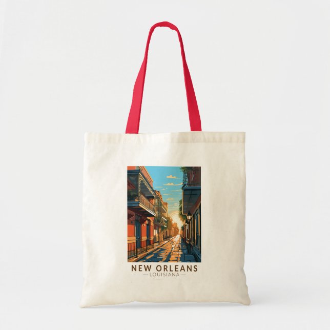 Bolso De Tela Nueva Orleans Louisiana Barrio Francés de Viajes A (Frente)