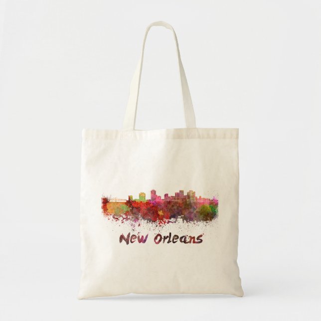 Bolso De Tela Nueva Orleans se alza en la acuarela (Frente)