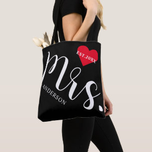 Bolso De Tela Nueva Señora Negra Y Blanca
