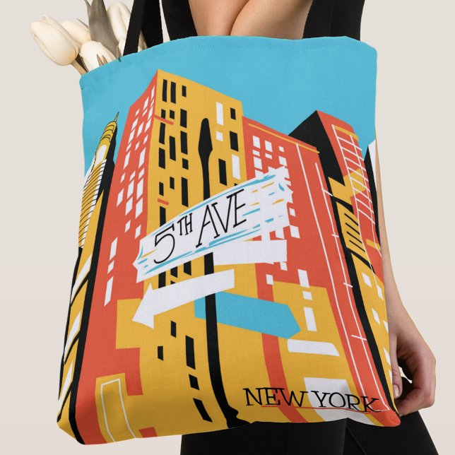 Bolso De Tela NUEVA YORK 5 AVE Moderno estilo (Subido por el creador)