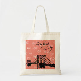 Bolso De Tela nueva york ciudad vibes tote bag (coral)