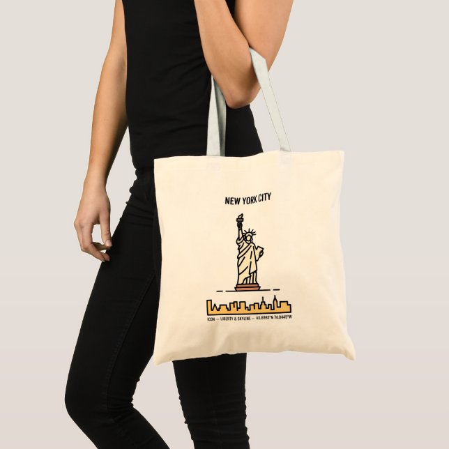 Bolso De Tela Nueva York Estatua de la Libertad Viaje Minimalist (Anverso (producto))