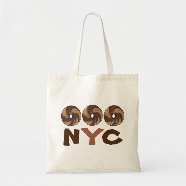 Bolso De Tela Nueva York Nueva York Comida Marble Rye Bagel Bage (Frente)