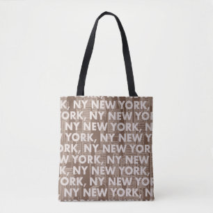 Bolso De Tela NUEVA YORK Patrón gráfico