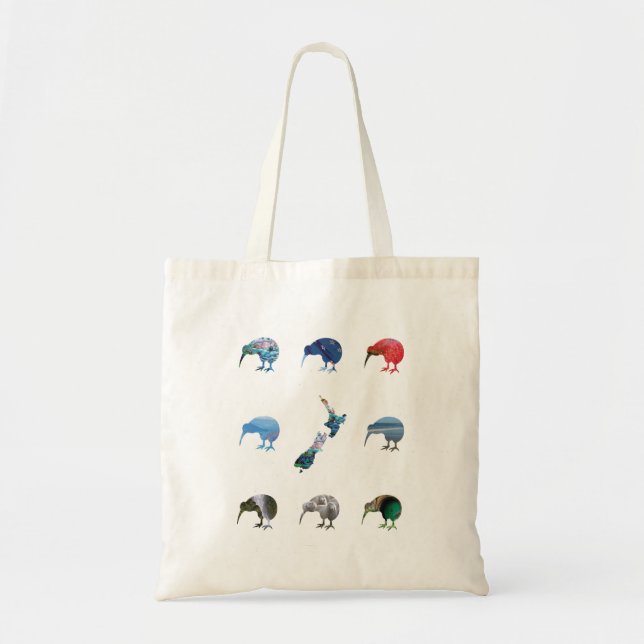 BOLSO DE TELA NUEVA ZEALAND KIWIS PAUA (Frente)
