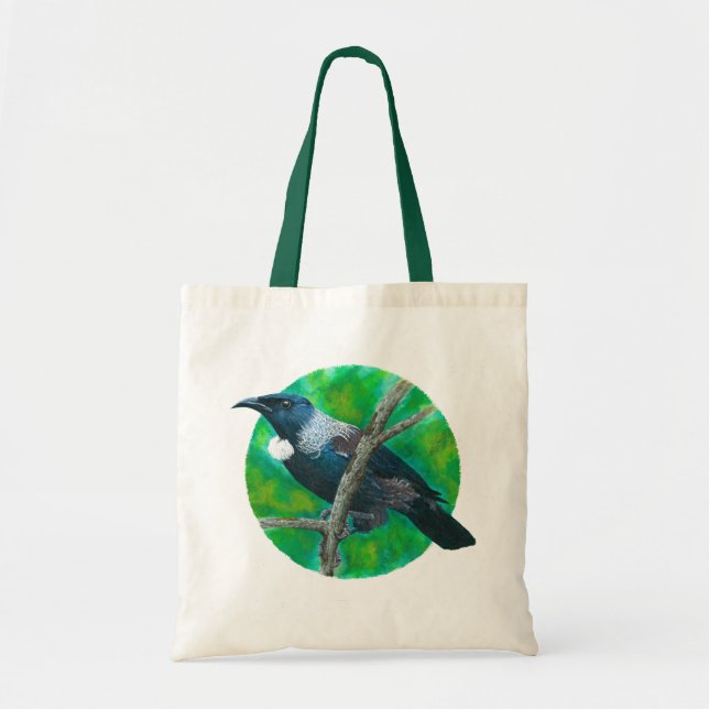 Bolso De Tela Nueva Zelanda Tui - Pintura en acrílico (Frente)