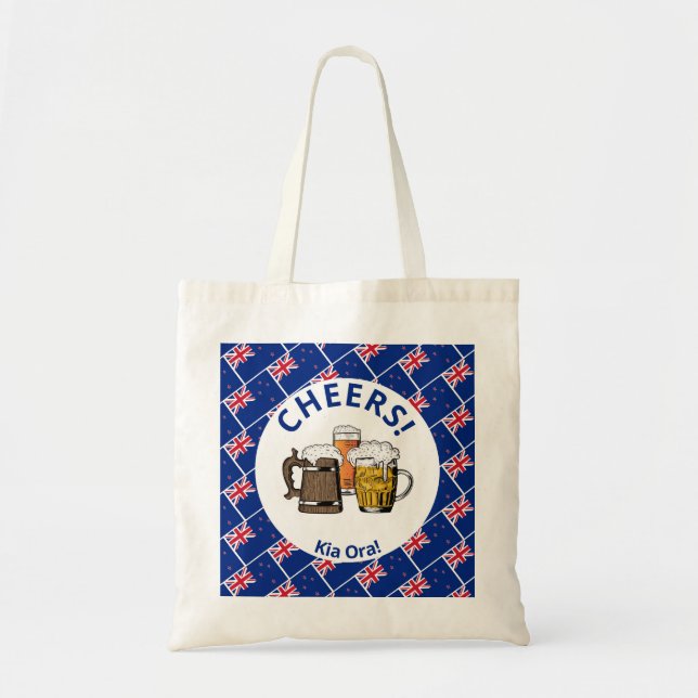 Bolso De Tela NUEVA ZELANDIA Aotearoa Personalizado 3 ¡Salud Kia (Frente)
