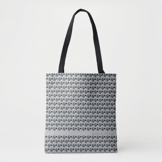 BOLSO DE TELA NUEVA ZELANDIA KIWI BIRD PAUA FERN KORU NZ PATTERN (Anverso)
