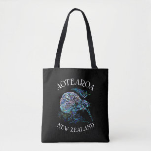 BOLSO DE TELA NUEVA ZELANDIA KIWI Y FERN PAUA