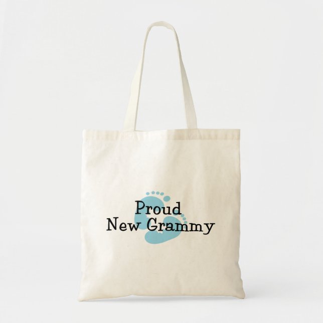 Bolso De Tela Nuevas huellas orgullosas del bebé de Grammy (Frente)