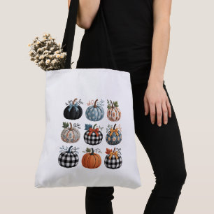 Bolso De Tela Nueve calabazas decorativas bordado