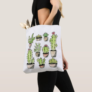 Bolso De Tela Nueve Suculentos