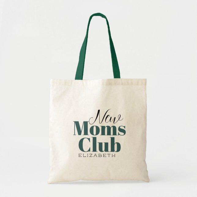 Bolso De Tela Nuevo Club de Mamás Personalizado Calligraphy Tote (Frente)