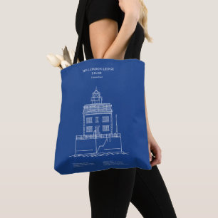 Bolso De Tela Nuevo faro de London Ledge - Connecticut - AD
