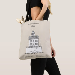 Bolso De Tela Nuevo faro de London Ledge - Connecticut - SBD