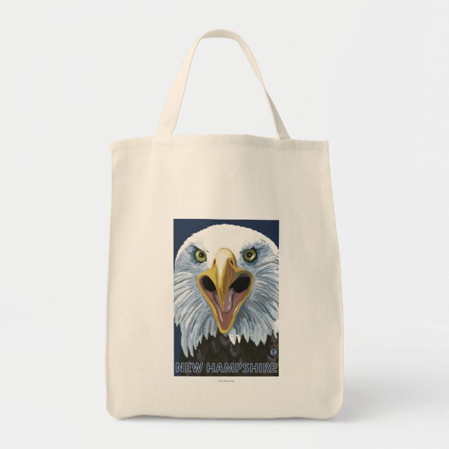 Bolso De Tela Nuevo Hampshire Eagle Arriba Cerca (Frente)
