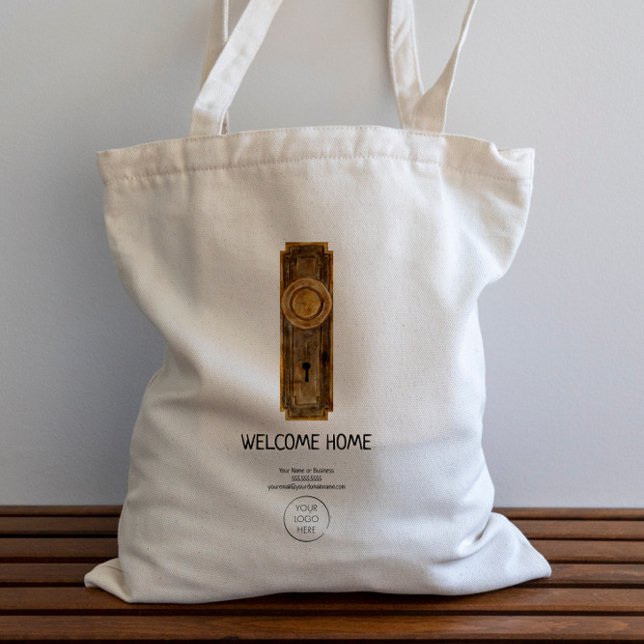 Bolso De Tela Nuevo Hogar de Realtor Felicitaciones Calentamient (Subido por el creador)