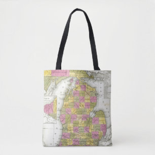 Bolso De Tela Nuevo mapa de Michigan 2