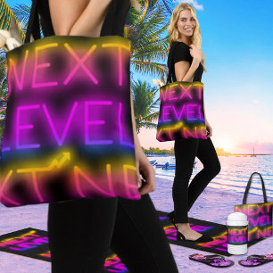 Bolso De Tela Nuevo nivel Tahití Sunset Gran Neón Negro