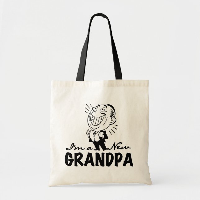 Bolso De Tela Nuevos camisetas y regalos sonrientes del abuelo (Frente)