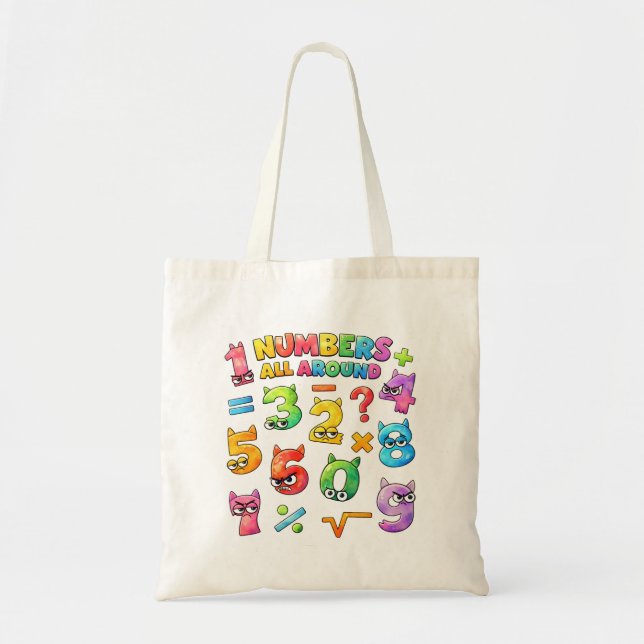 Bolso De Tela Number Day Tote Bag | Colourful Maths Numbers (Frente)