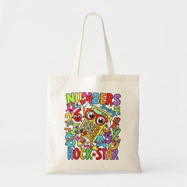 Bolso De Tela Number Day Tote Bag | Maths Numbers Rock Star (Frente)