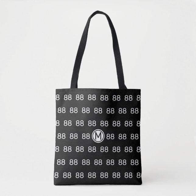 Bolso De Tela Número 88 personalizado en negro (Anverso)
