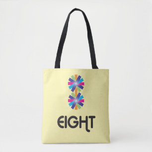Bolso De Tela Número 8 diseño colorido, elegante y audaz