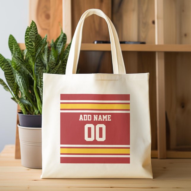 Bolso De Tela Número de nombre personalizado de Jersey de Sports (Custom Tote Bag)