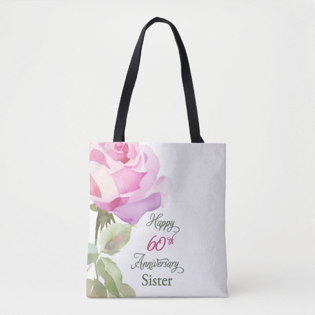 Bolso De Tela Nun 60th Anniversary Catholic Jubilee Pink Rose (Anverso)