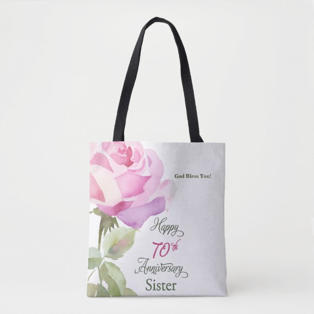 Bolso De Tela Nun 70th Anniversary Sister Jubilee Pink Rose (Anverso)