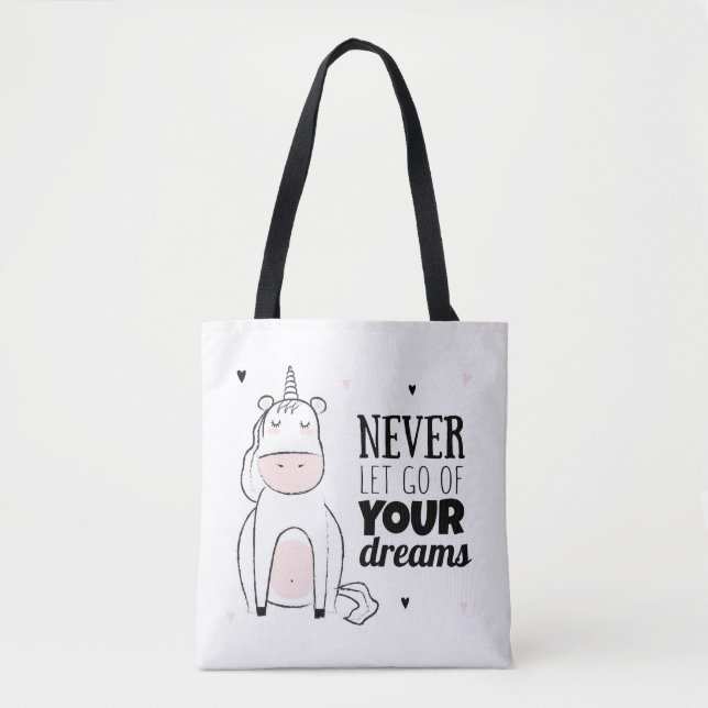 Bolso De Tela Nunca deje van de sus sueños (Anverso)