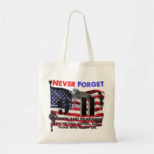Bolso De Tela Nunca olvidar el 11 de septiembre (Frente)