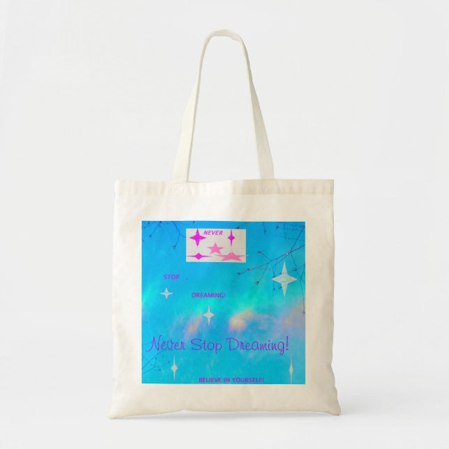 Bolso De Tela Nunca pare el soñar de la aguamarina (Frente)