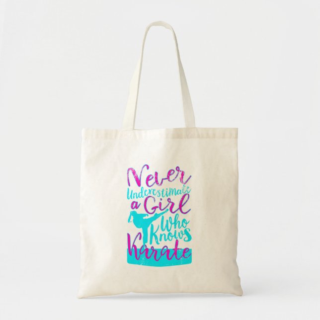 Bolso De Tela Nunca subestimes a un Chica que conoce el diseño d (Frente)