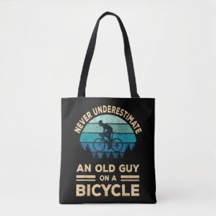 Bolso De Tela Nunca Subestimes a un Viejo Tipo en una Bicicleta 