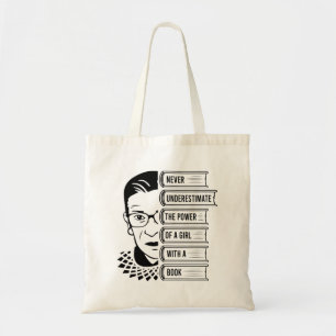 Bolso De Tela Nunca subestimes el poder del Chica con el libro