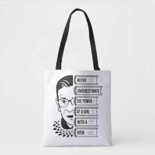 Bolso De Tela Nunca subestimes el poder del Chica con el libro