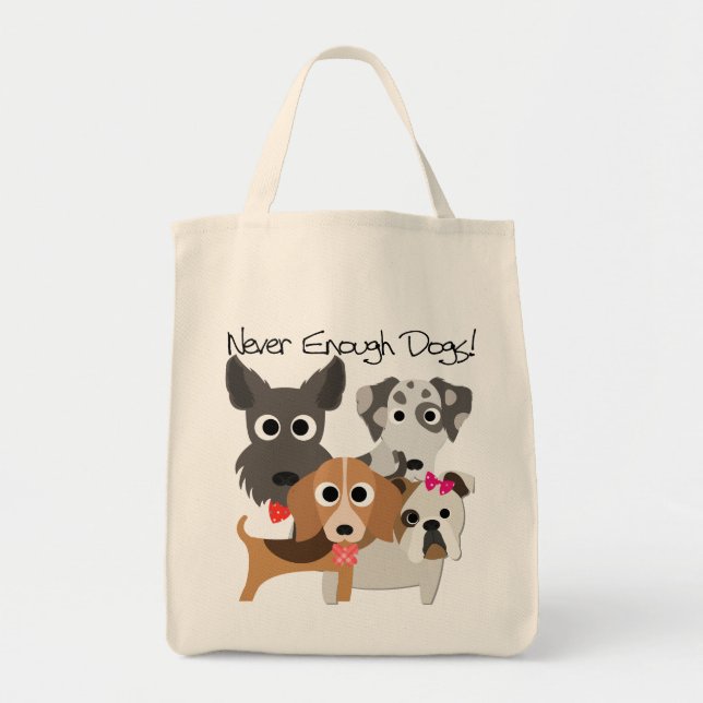 Bolso De Tela Nunca suficientes perros (Frente)