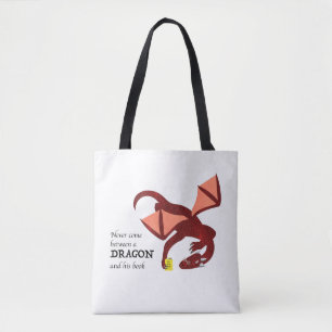 Bolso De Tela Nunca te interpongas entre un dragón y su libro