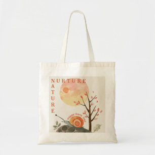 Bolso De Tela Nurción de caracol acuarela Naturaleza feliz Día d