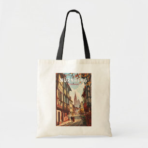 Bolso De Tela Nuremberg Alemania Viaje a la Vintage