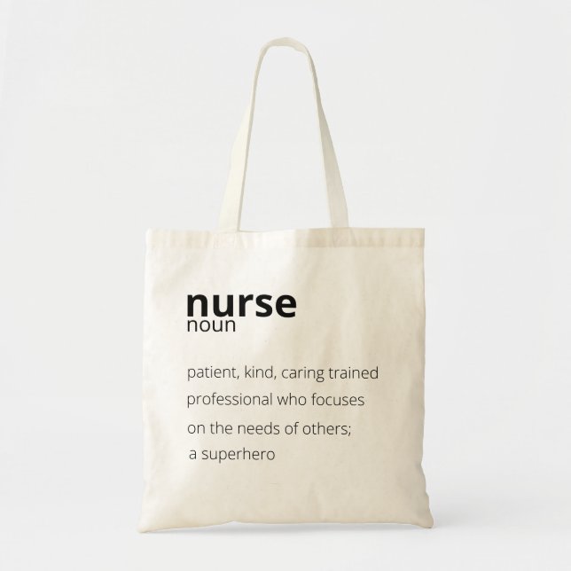 Bolso De Tela Nurse Noun Proud Hero Job Nursing Quote (Frente)