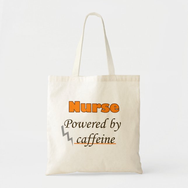 Bolso De Tela Nurse Powered by caffeine (Frente)