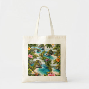 Bolso De Tela Nusa Penida Bali Acantilado Tropical Playa Floral