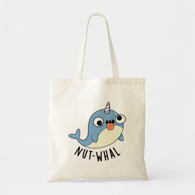 Bolso De Tela Nut-whal Funny Narwhal Pun (Frente)