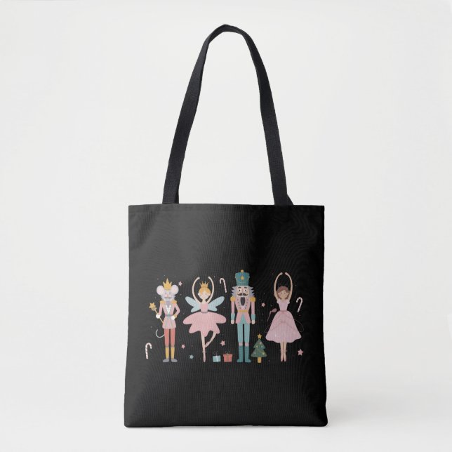 Bolso De Tela Nutcracker Christmas Ballet Cute Holiday (Anverso)