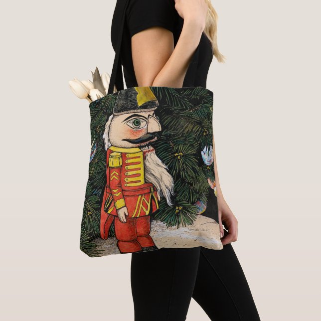 Bolso De Tela Nutcracker de época bajo árbol de Navidad (Detalle)