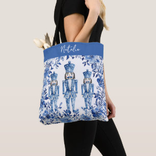 Bolso De Tela Nutcracker de los Navidades de Flores Blancas Chin