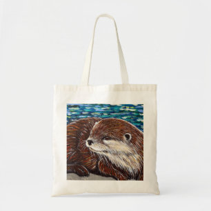 Bolso De Tela Nutria en una roca Pintura